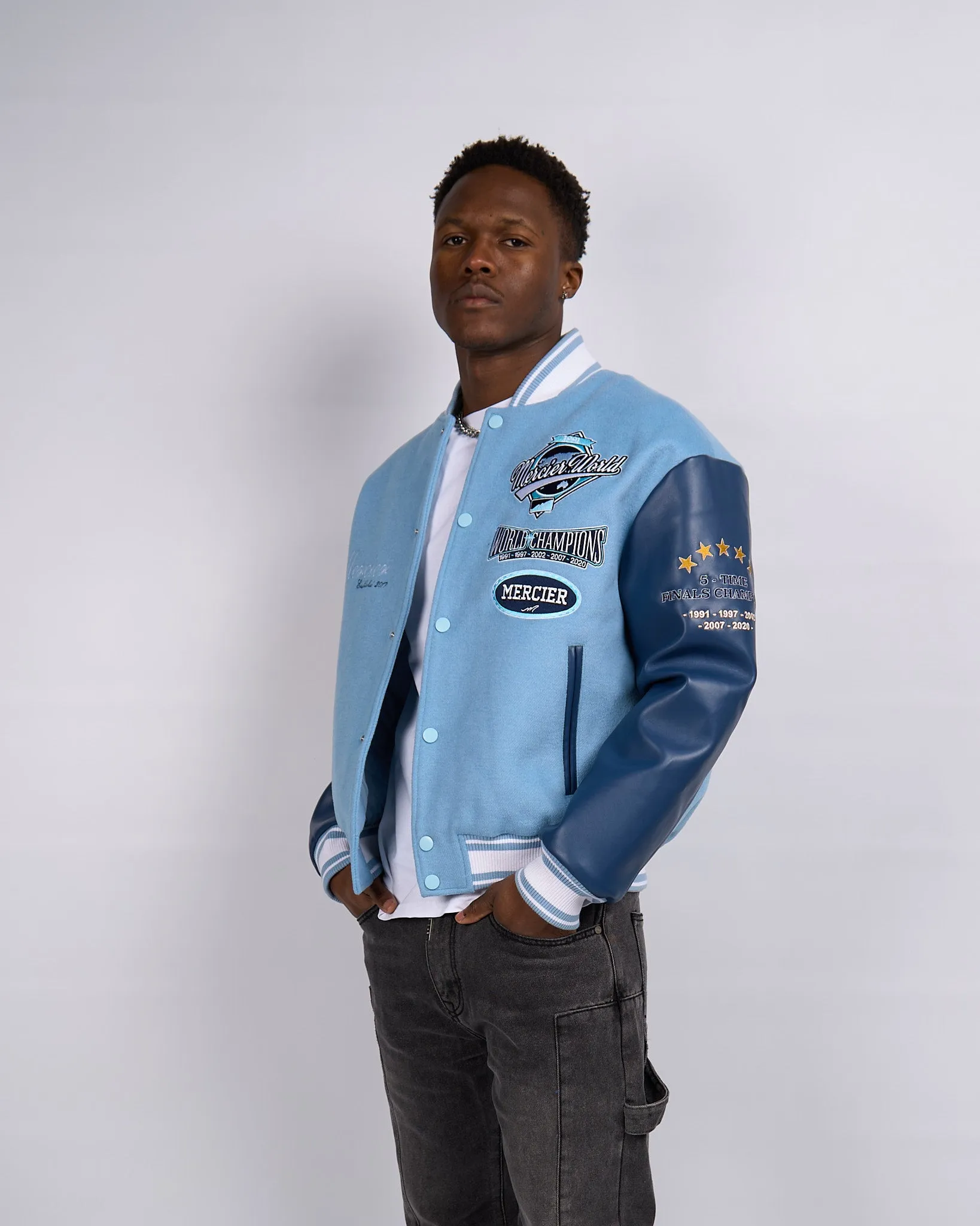 Placid Blue Navy Rodman Varsity Jacket