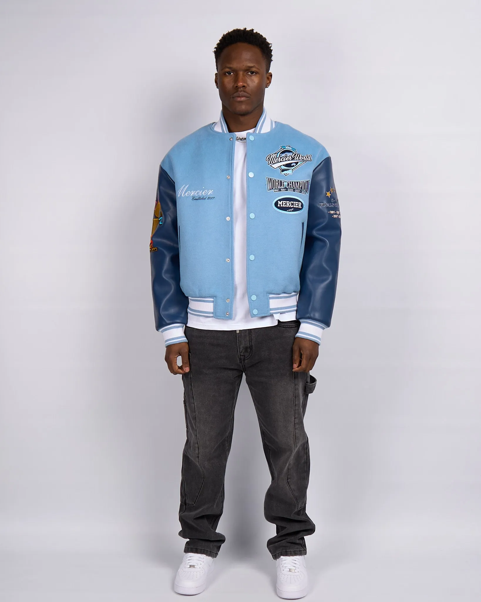 Placid Blue Navy Rodman Varsity Jacket