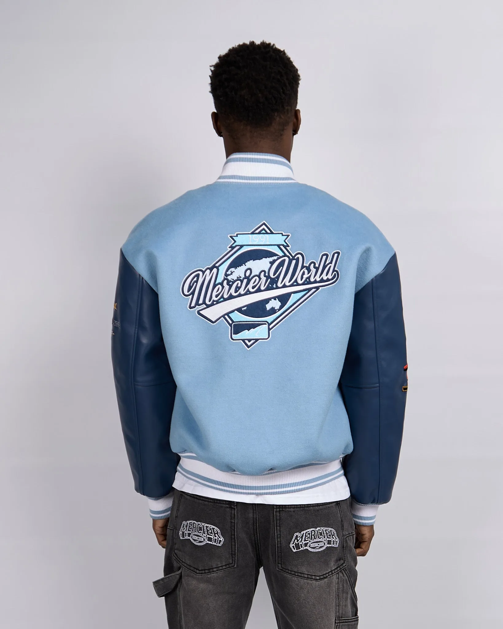 Placid Blue Navy Rodman Varsity Jacket