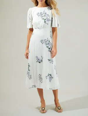 Porto Floral Smocked Midi Dress