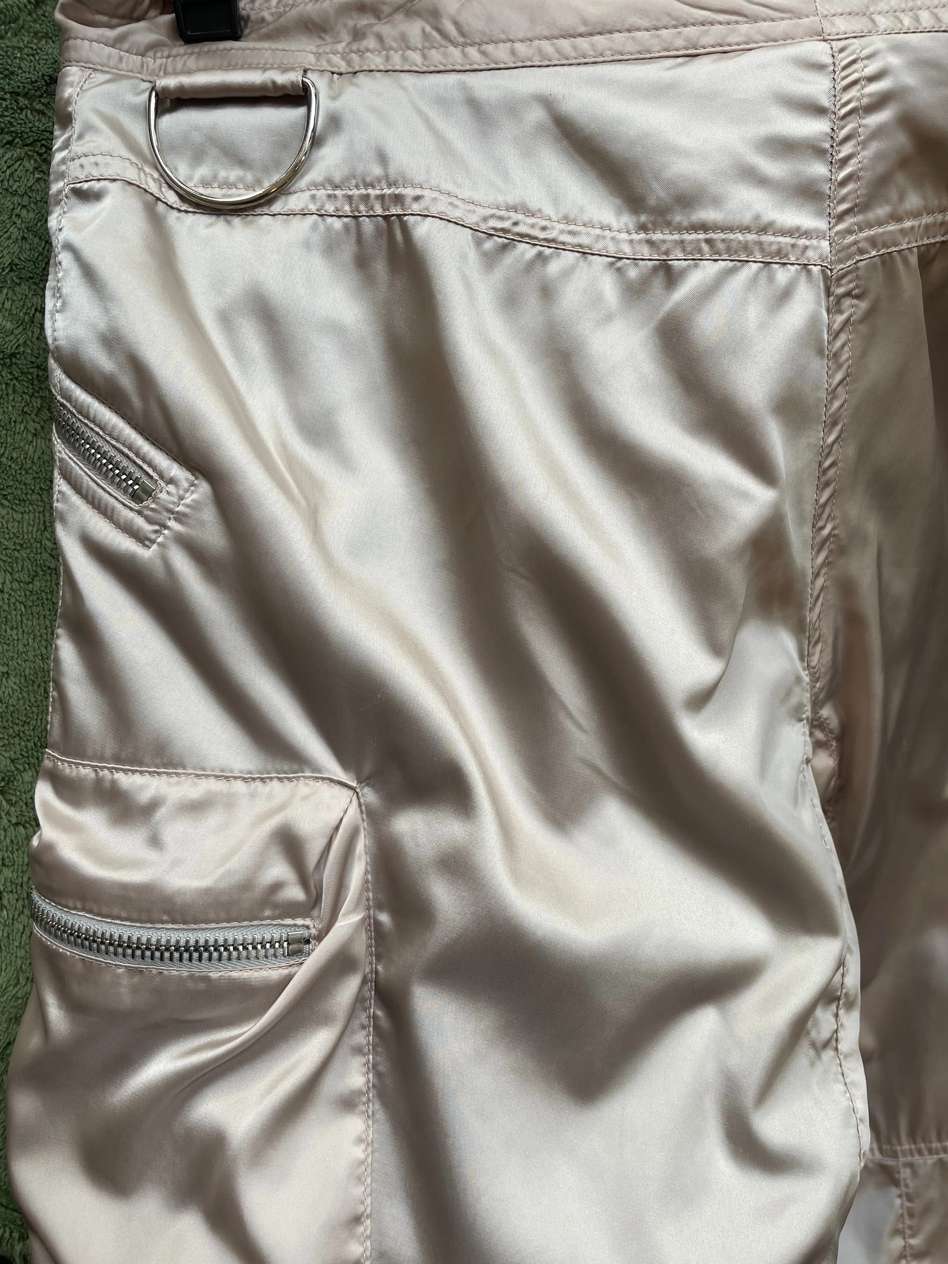 Prada Linea Rossa 2000's pearl nylon cargo trousers