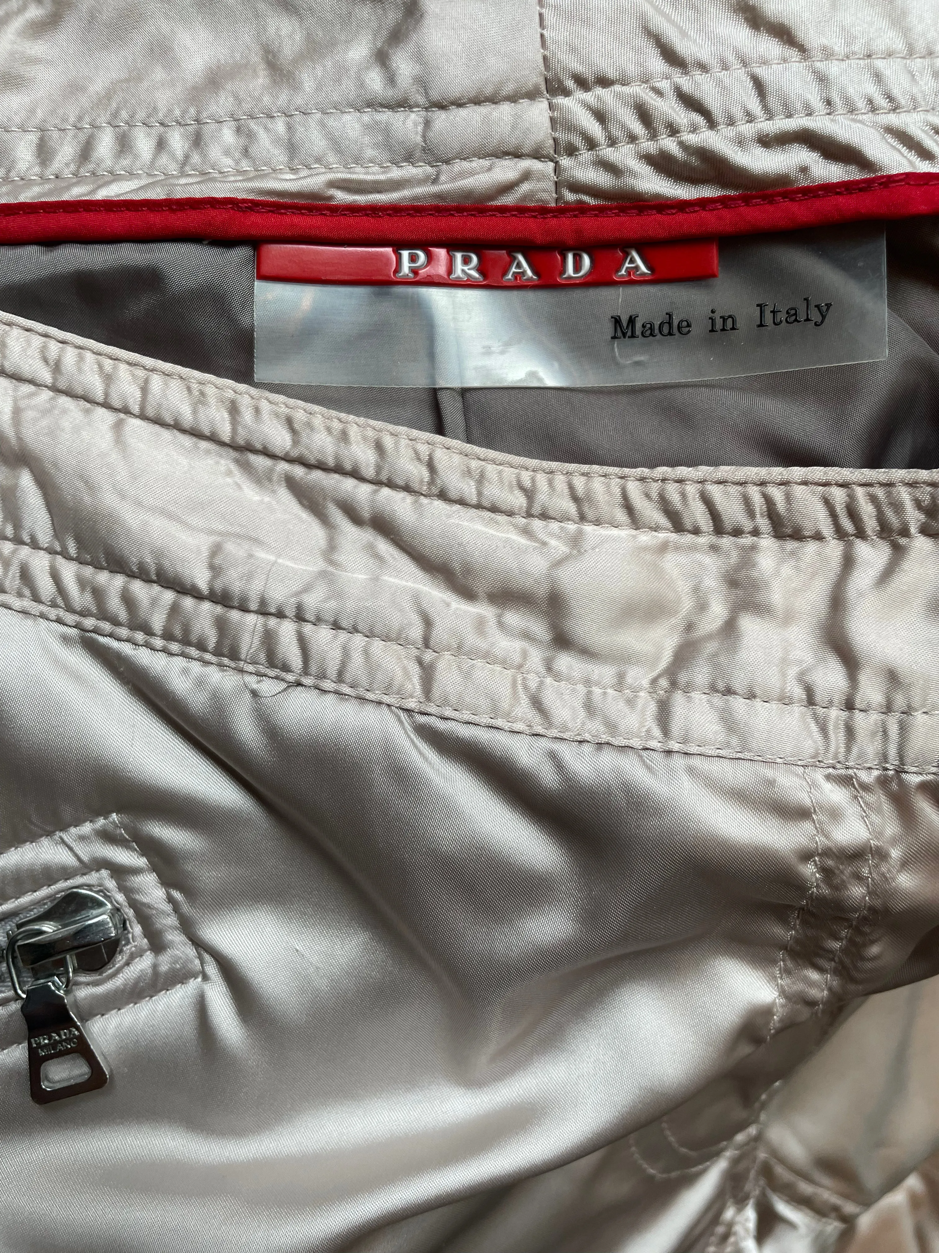 Prada Linea Rossa 2000's pearl nylon cargo trousers