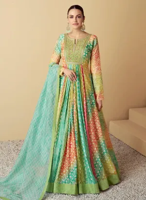 Radiant Sea Green Multi Embroidered Anarkali Gown