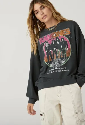 Ramones Oversized Crewneck - Vintage Black