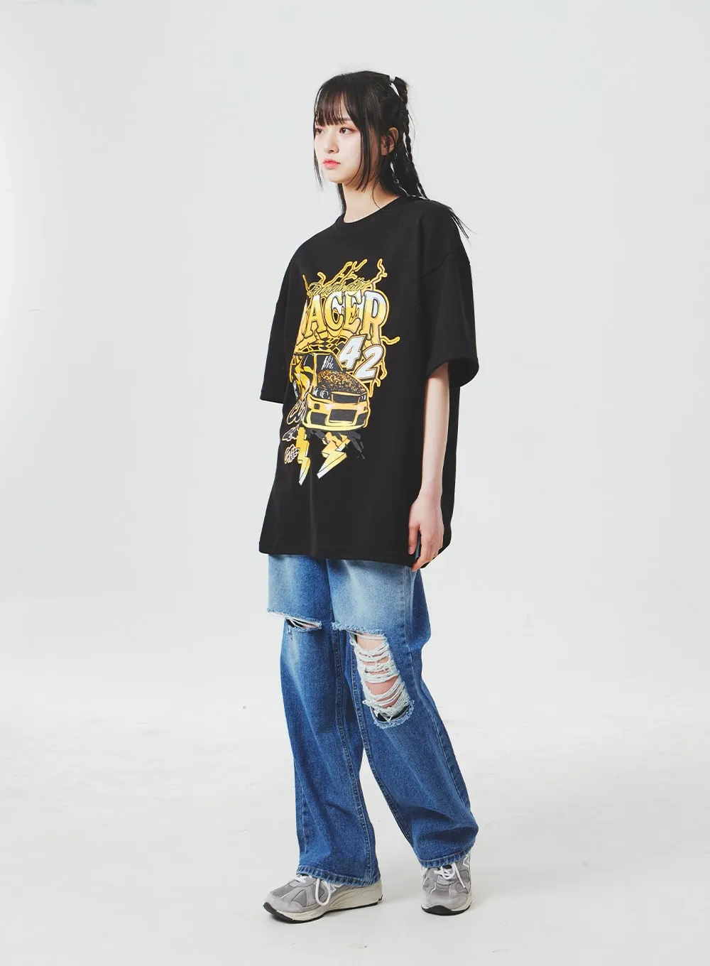 Ripped Knee Blue Jeans BA307