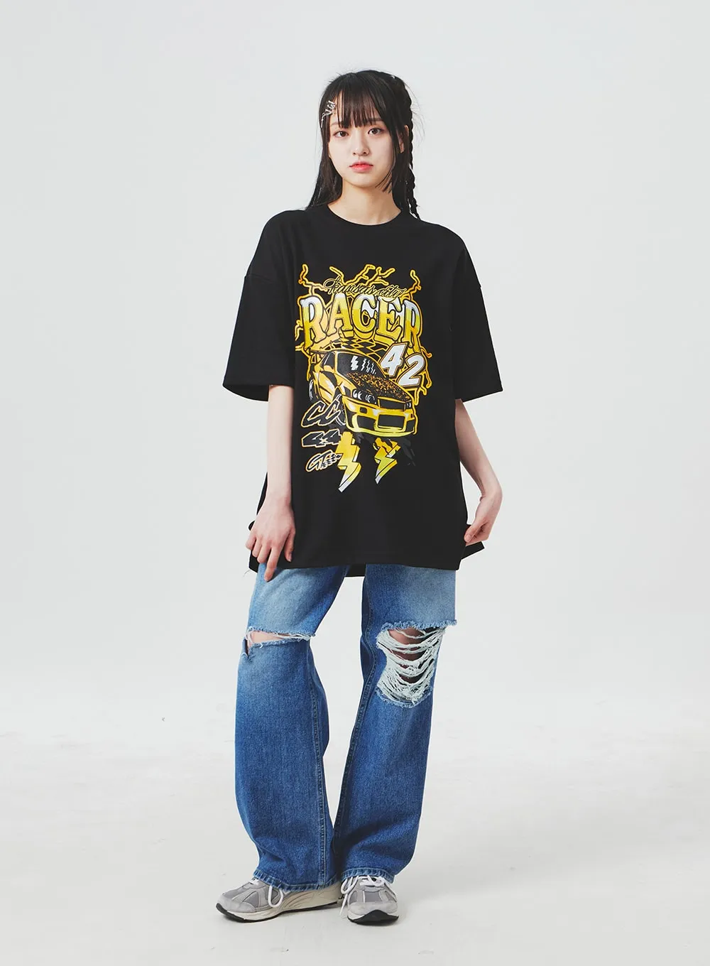 Ripped Knee Blue Jeans BA307