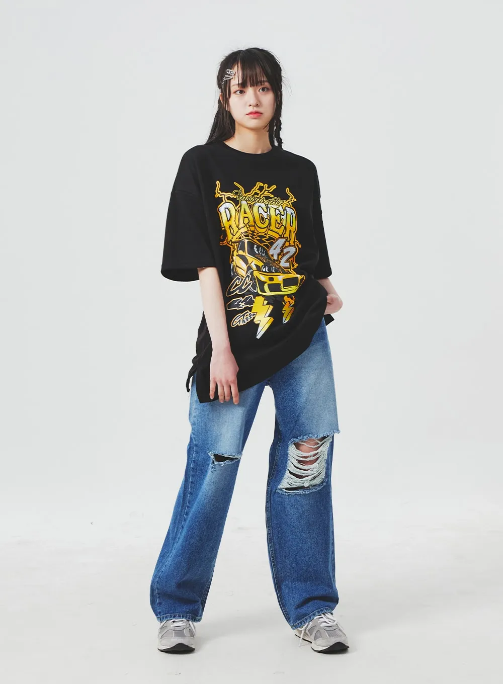 Ripped Knee Blue Jeans BA307