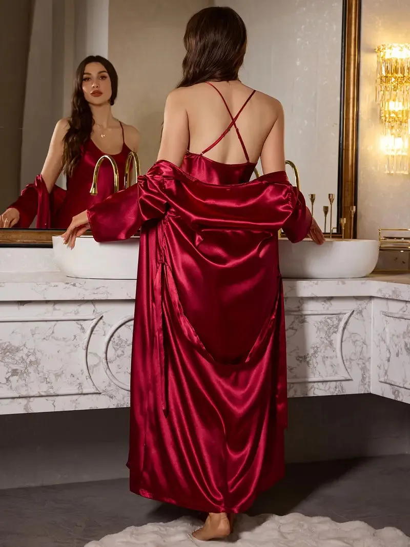 Scarlet Dream Luxurious Satin Set