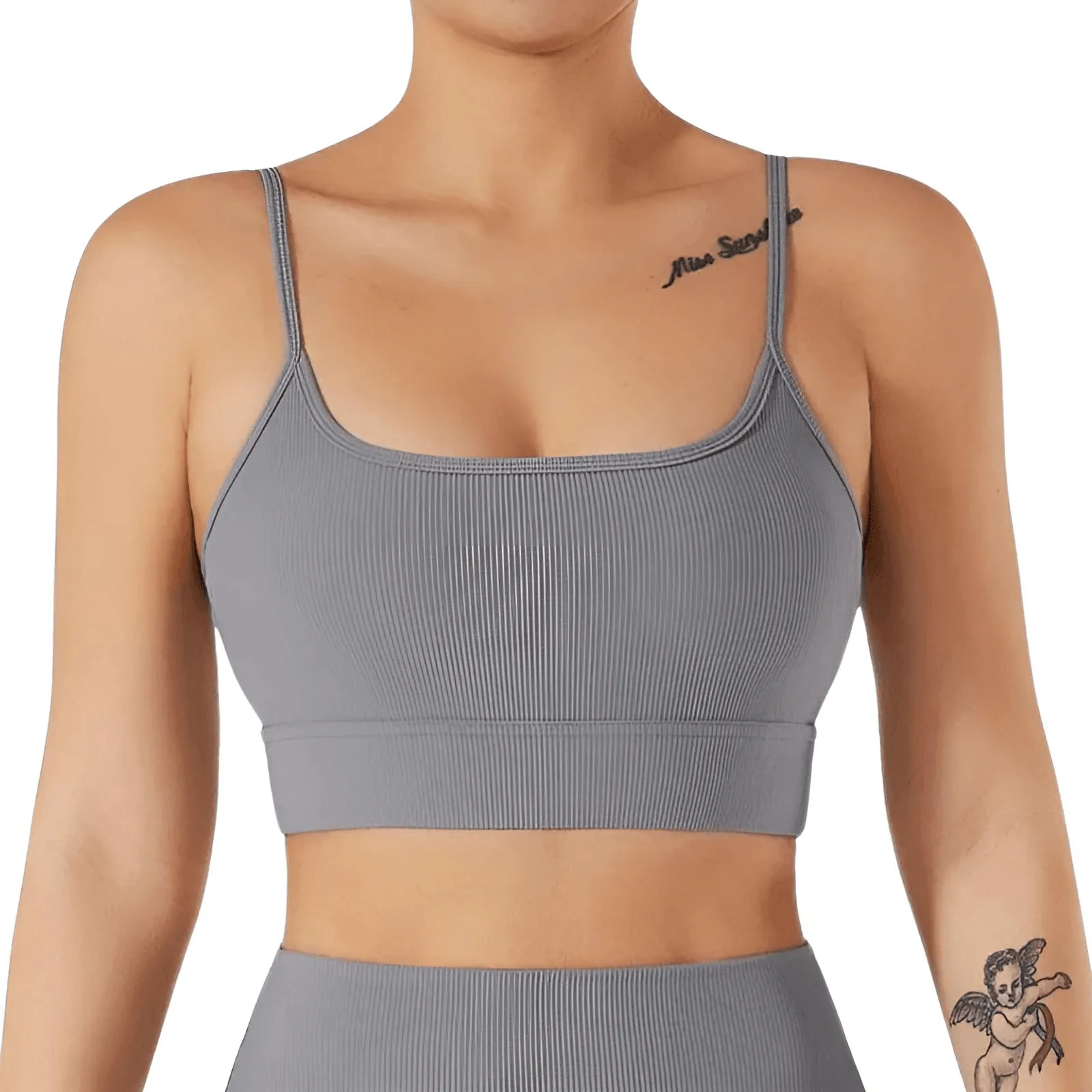 Seamless Yoga Set Female Women's Crop Top Bra & Shorts 2PCS