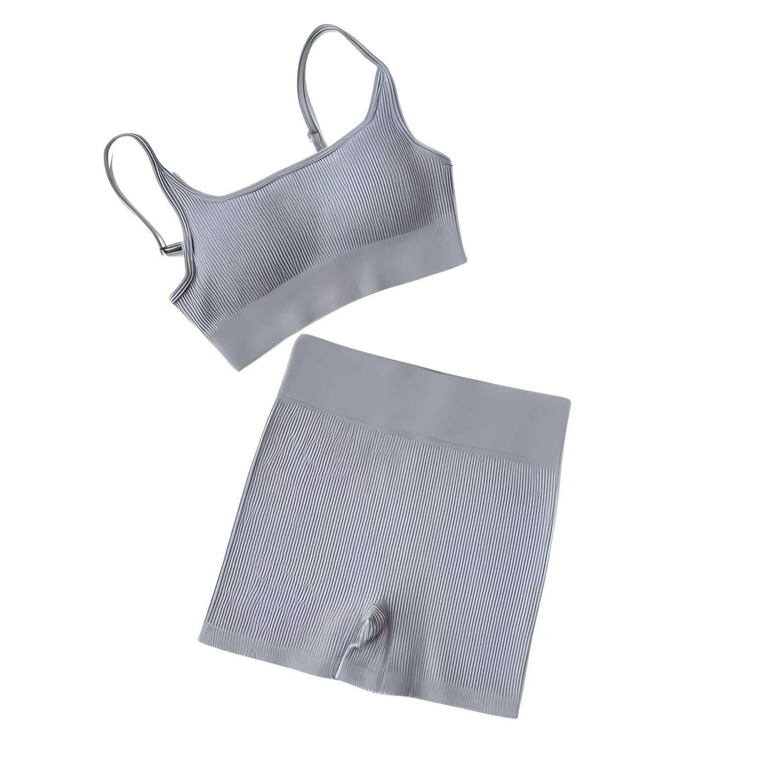 Seamless Yoga Set Female Women's Crop Top Bra & Shorts 2PCS