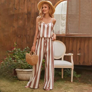 Striped Cami Top and Knot Waist Pants