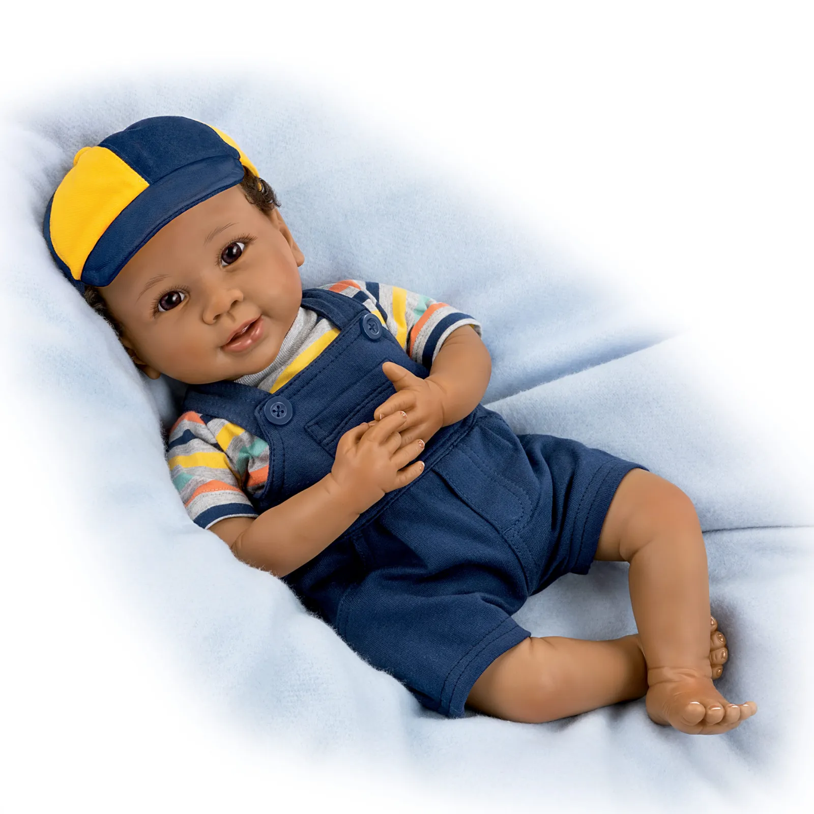 The Ashton - Drake Galleries Just Too Cute Jackson So Truly Real® Lifelike & Realistic Weighted African American Baby Boy Doll by Linda Murray 18-inches