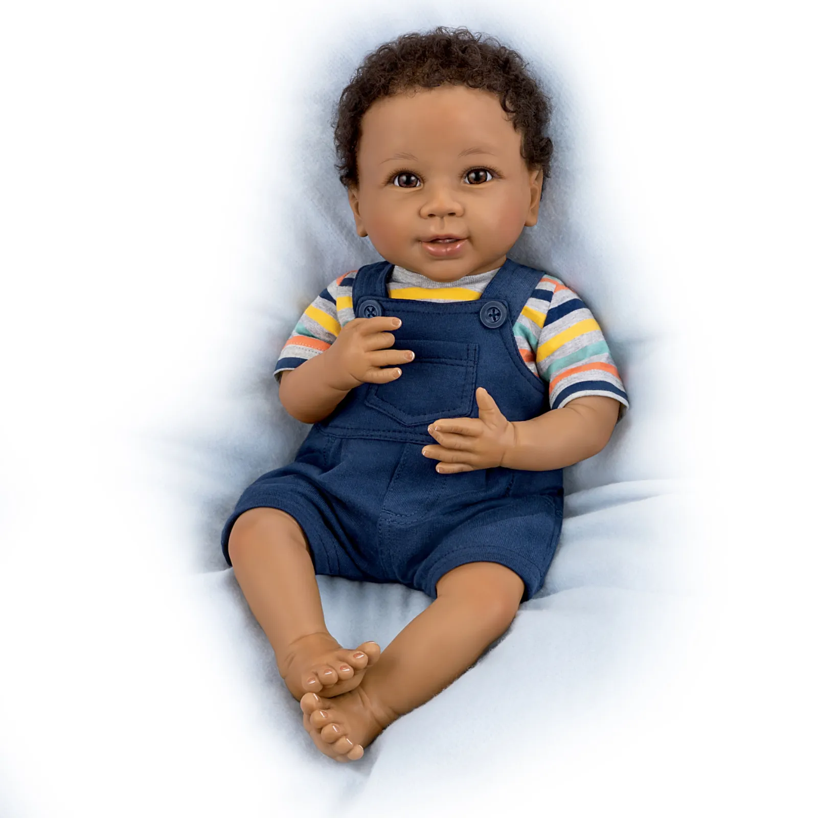 The Ashton - Drake Galleries Just Too Cute Jackson So Truly Real® Lifelike & Realistic Weighted African American Baby Boy Doll by Linda Murray 18-inches