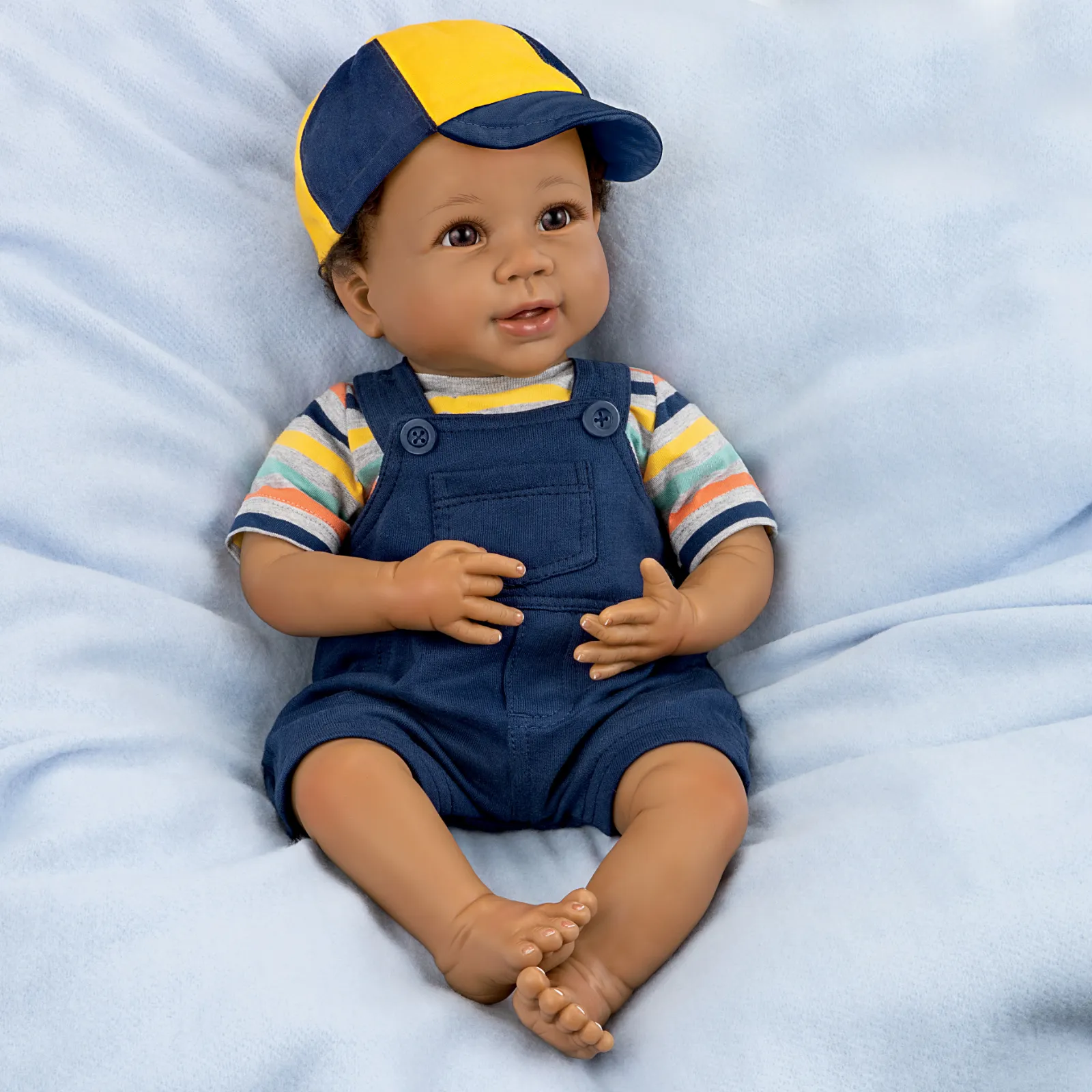 The Ashton - Drake Galleries Just Too Cute Jackson So Truly Real® Lifelike & Realistic Weighted African American Baby Boy Doll by Linda Murray 18-inches