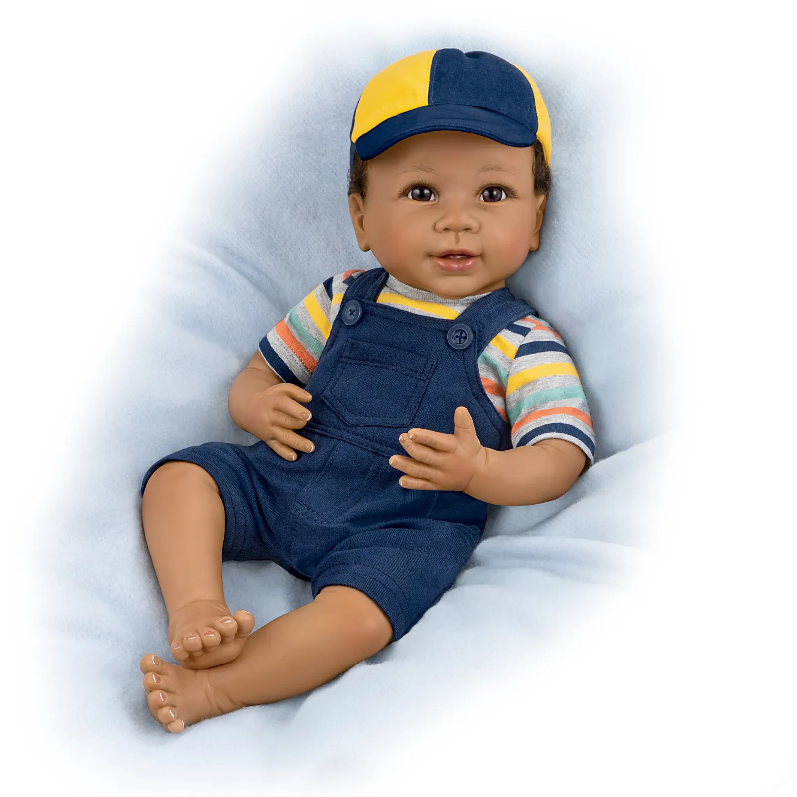 The Ashton - Drake Galleries Just Too Cute Jackson So Truly Real® Lifelike & Realistic Weighted African American Baby Boy Doll by Linda Murray 18-inches