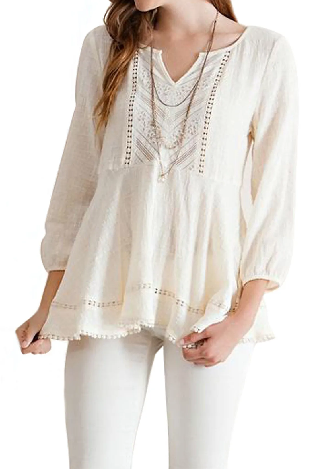 The Ivory Bohemian Tunic Top