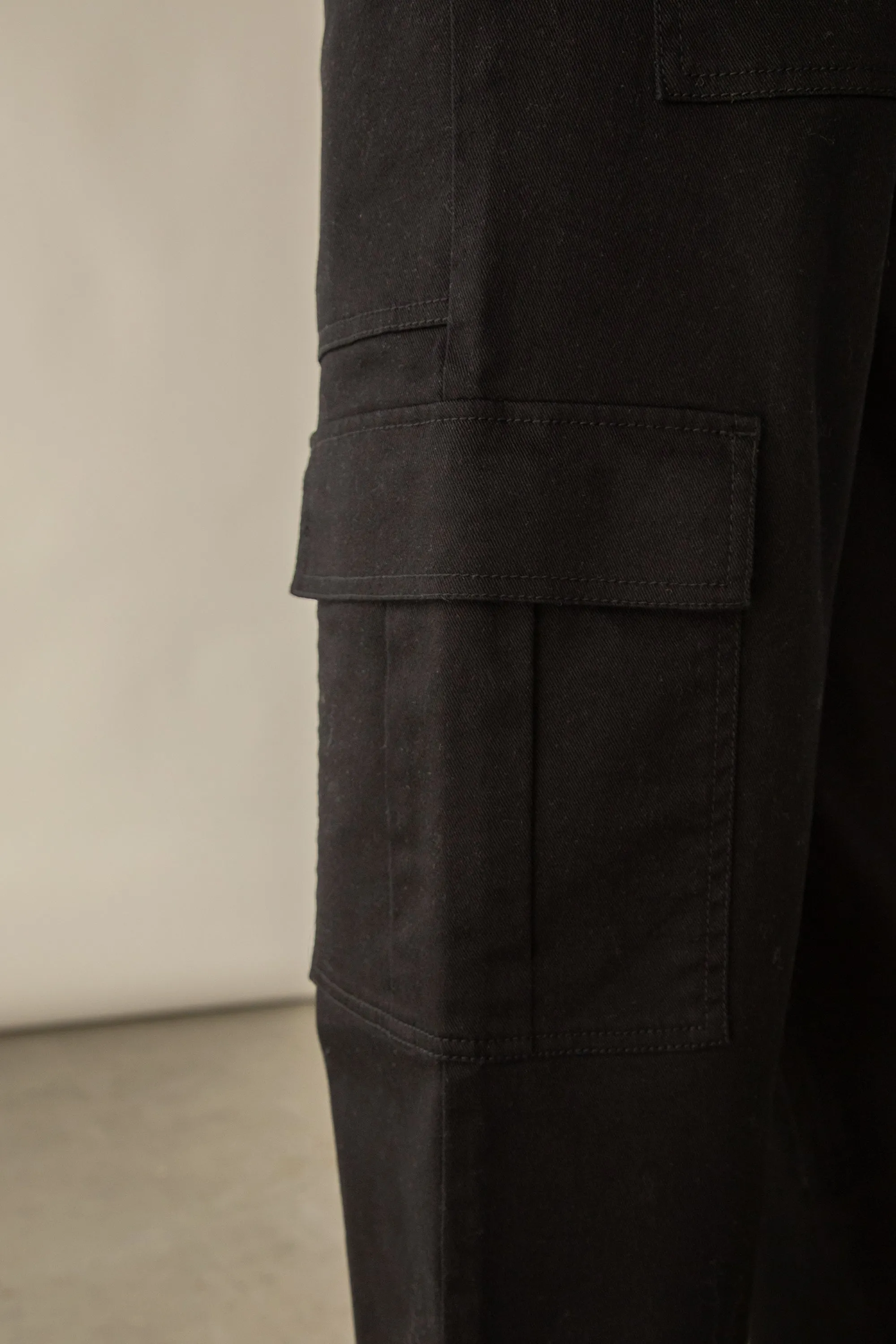 TWILL WIDE LEG CARGO PANT