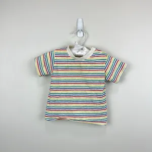 Vintage Sears Rainbow Striped T-Shirt Medium Infant USA