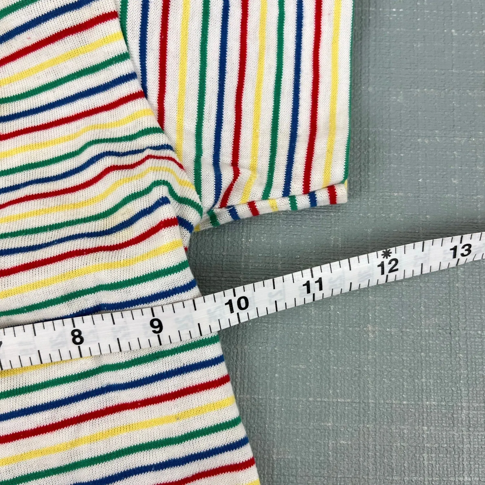 Vintage Sears Rainbow Striped T-Shirt Medium Infant USA