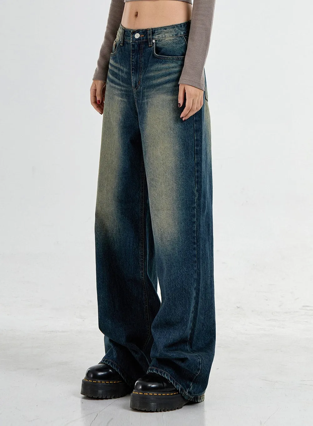 Wide Leg Denim Pants CO11