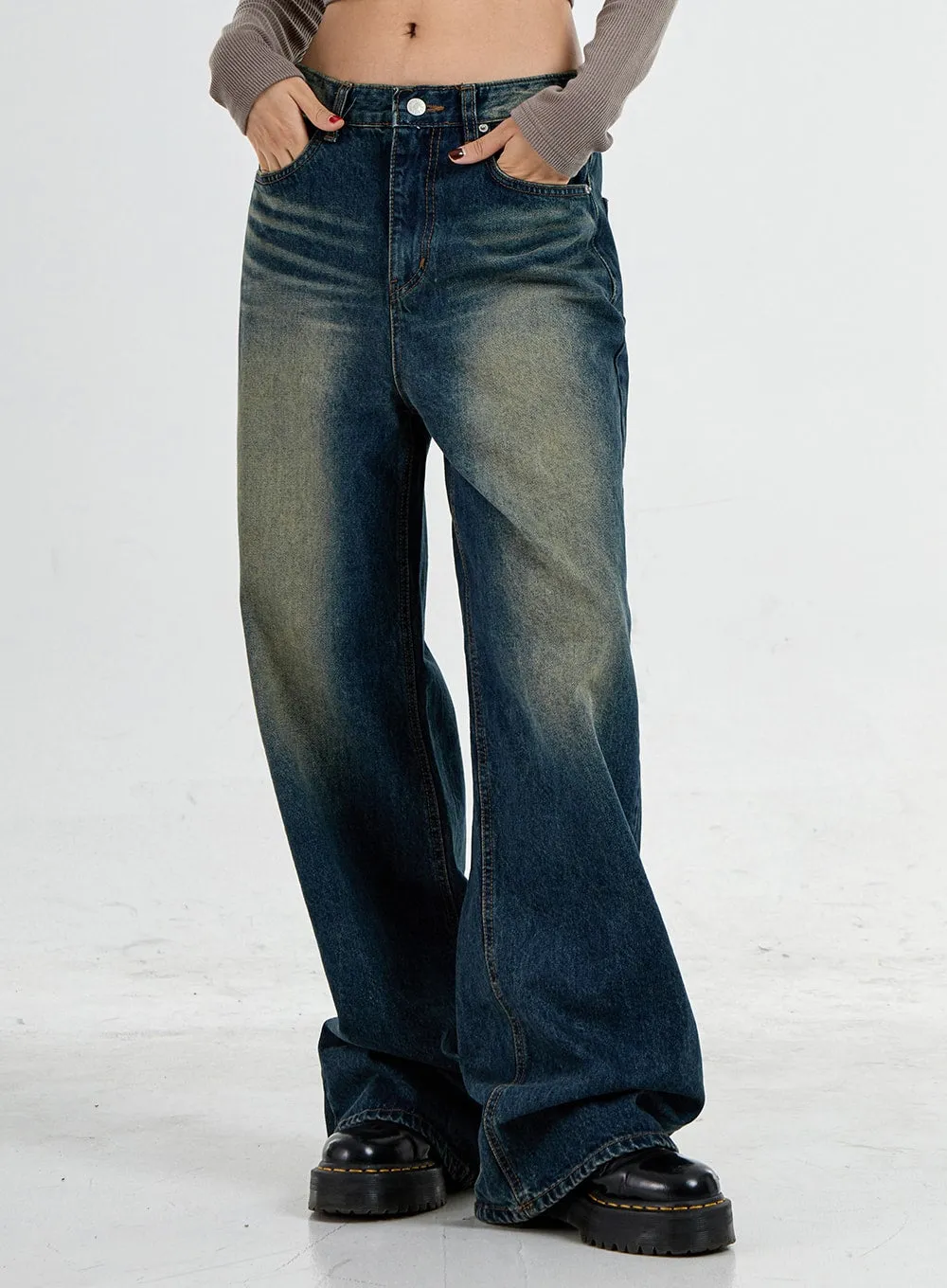 Wide Leg Denim Pants CO11