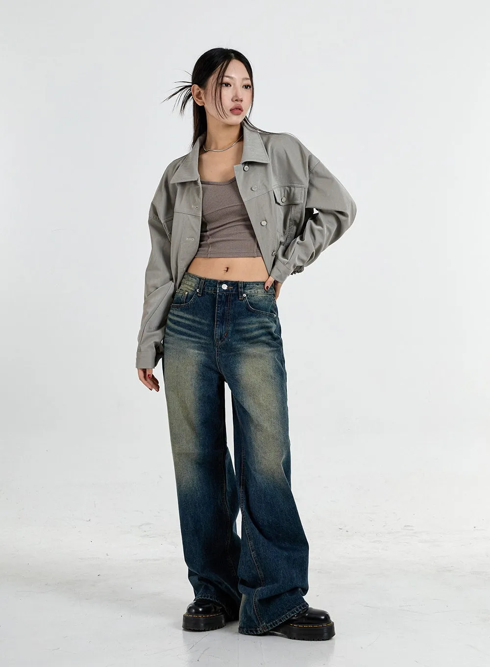 Wide Leg Denim Pants CO11