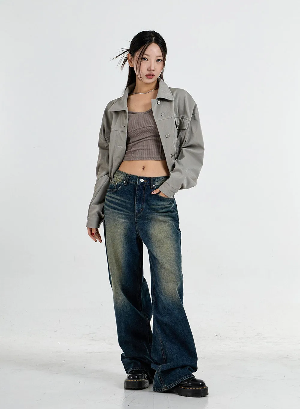 Wide Leg Denim Pants CO11