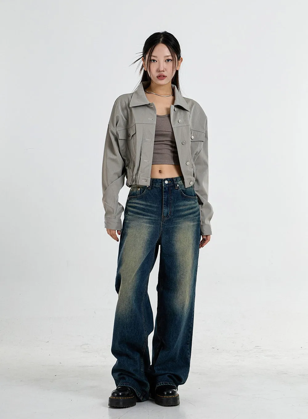 Wide Leg Denim Pants CO11