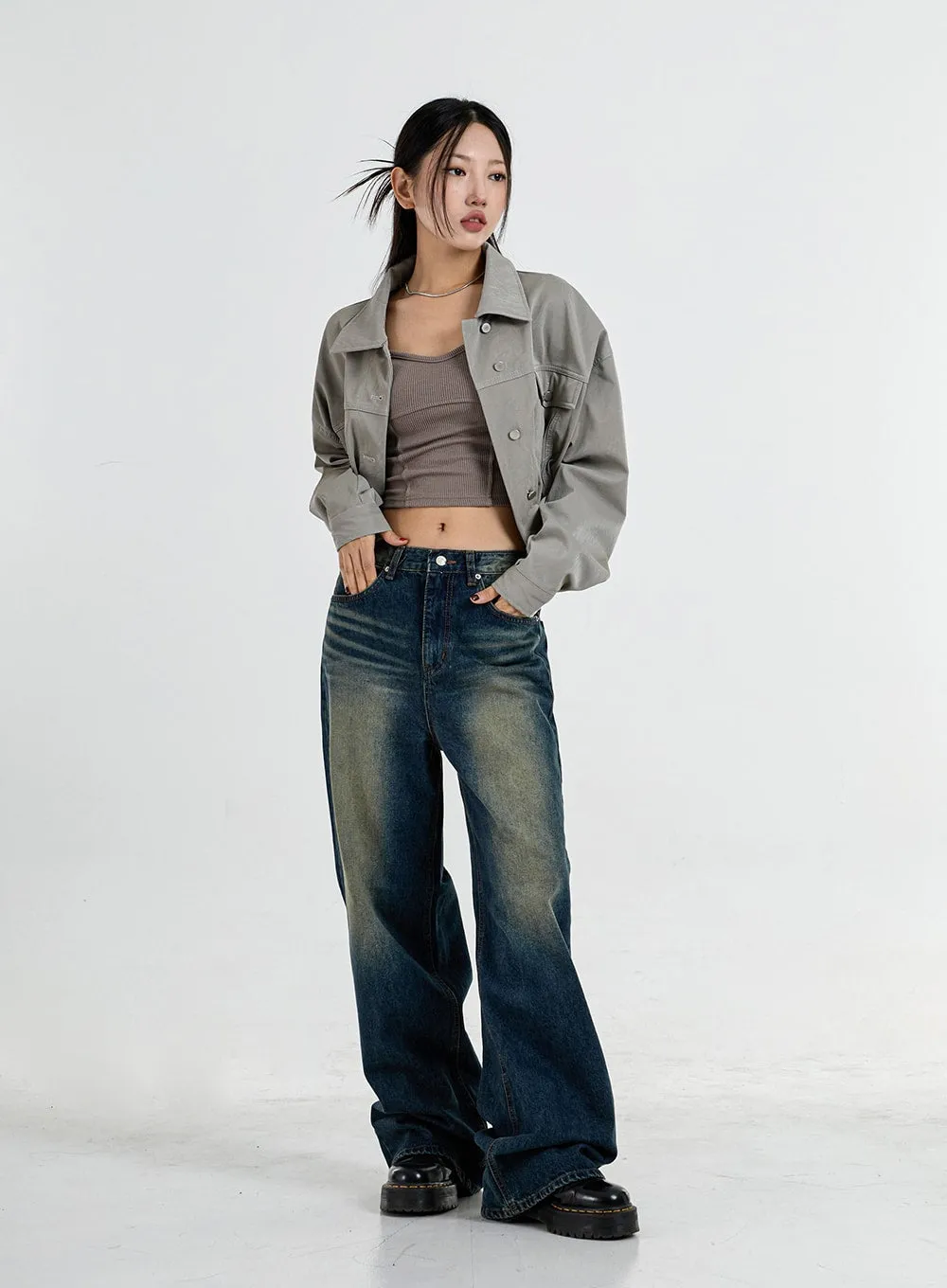 Wide Leg Denim Pants CO11