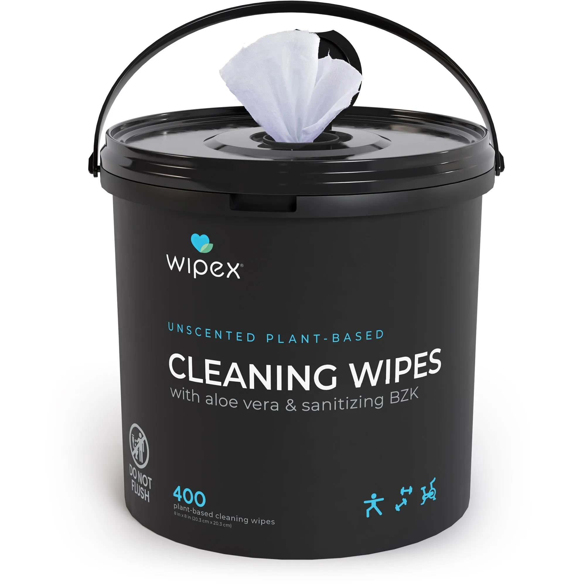 Wipex 400 Yoga Mat Wipes | Natural | Plant-based | For Fitness & Yoga Gear, Chiropractic, Massage Tables