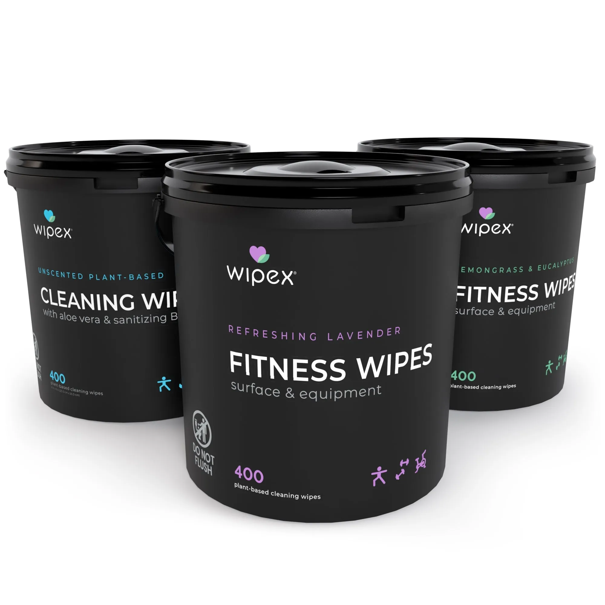 Wipex 400 Yoga Mat Wipes | Natural | Plant-based | For Fitness & Yoga Gear, Chiropractic, Massage Tables