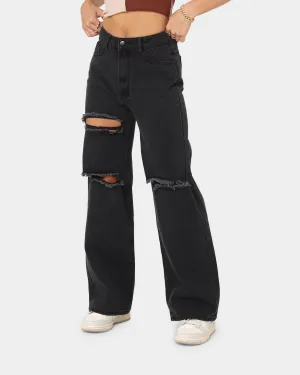 XXIII Women's CIA Baggy Rip Knee Jeans Black